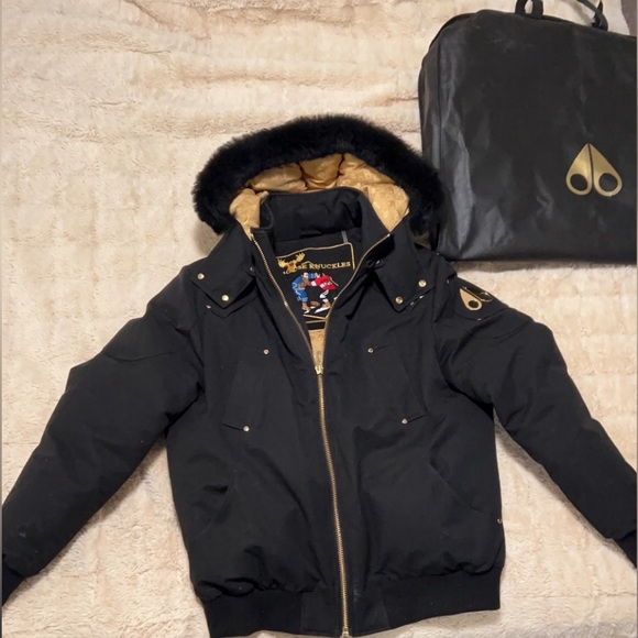 New Moose Knuckle GOLD BALLISTIC BOMBER NEOSHEAR with protective bag - Picture 2 of 3